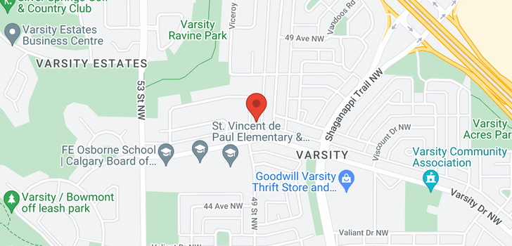 map of 5008 VALLANCE Crescent NW